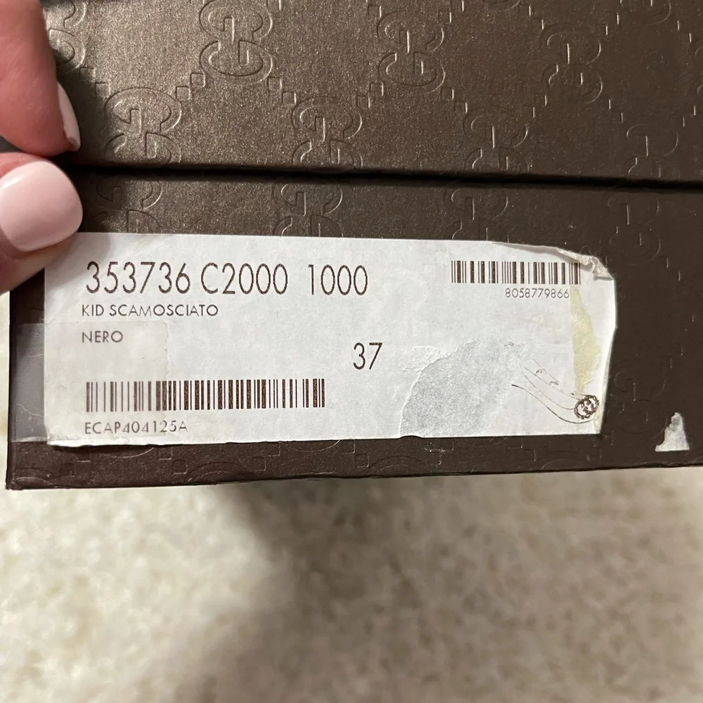 Gucci Loafers Black Velvet Sz 37 - Picture 9 of 9